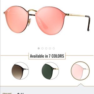 Ray-Ban Gold Frame Pink Mirror Lenses Sunglasses